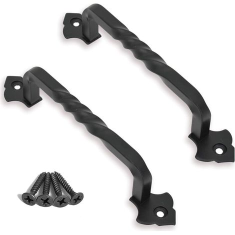 Set mit 2 Scheunentürgriffen für Gartentore, Gartenhäuser oder Schranktüren aus Holz (Lochabstand: 100 mm)