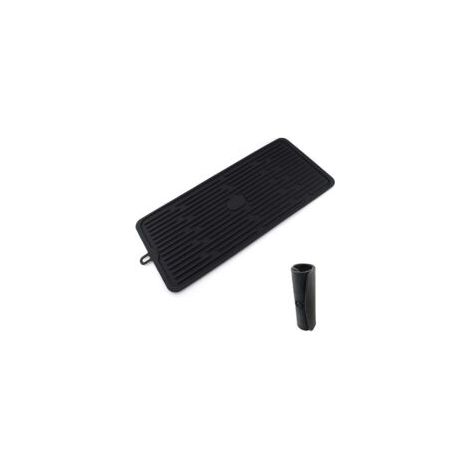 Küchenabtropfmatte, schwarzes Silikon-Abtropfgitter (44 x 20 cm), rutschfest, hitzebeständig und spülmaschinenfest, zur Aufbewahrung von Besteck und Geschirr - Crezuo