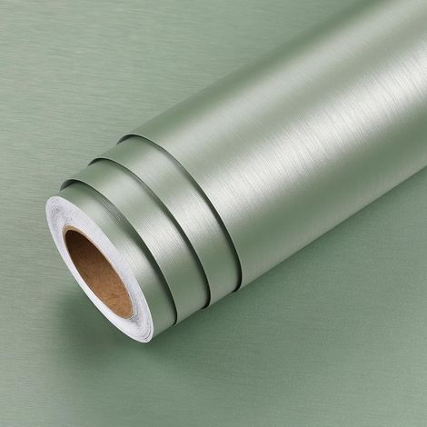 Papier Adhesif pour Meuble Vert Clair Cuisine Brillant Metallique Film Adhesif pour Meuble Vinyle 40cm x 200cm Film Rouleau Adhésif Décoratif Vert Papier Peint Armoire Imperméable pour Porte (1/5)