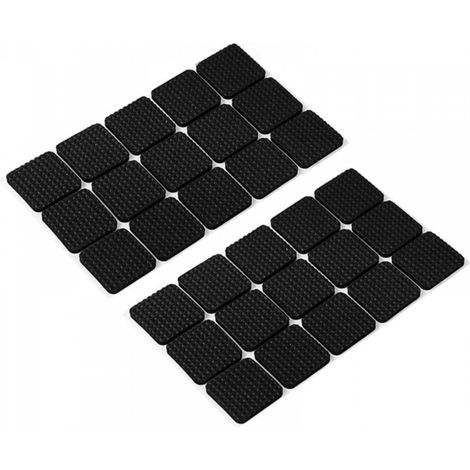 Patins carrés noirs pour pieds de table, 2,52,5 cm, 30 pièces, pour canapés, chaises de salle à manger et pieds de table patins antidérapants. (1/5)