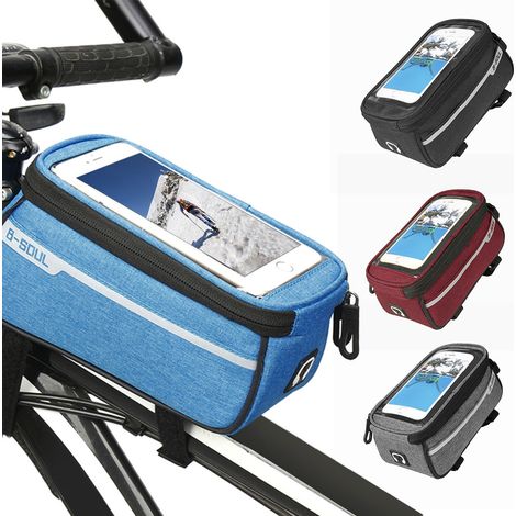Sac de téléphone pour Tube supérieur de vélo vtt, pour écran de 6 pouces, cadre avant de vélo avec trou pour casque (1/5)