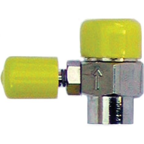 Grifo con manómetro de botón pulsador especial para gas - Macho - Hembra 8x13