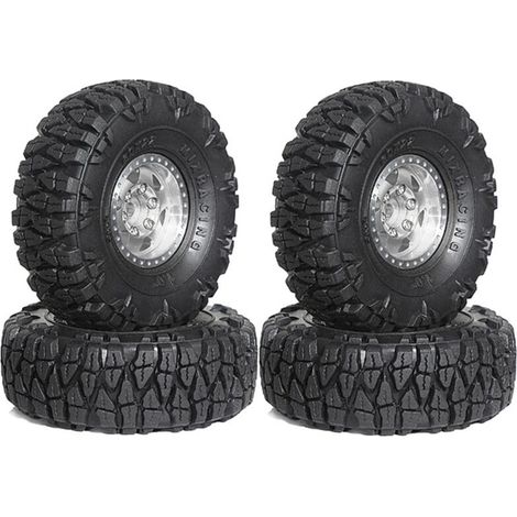 Juego de 4 ruedas con rodamientos de bolas de metal de 60 mm (1 pulgada) para coches RC Crawler 1/18 y 1/24 (TRX4M, SCX24, AX24, FCX24).