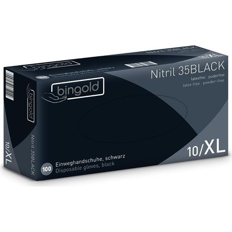Gants jetables en nitrile 35BLACK, noirs, taille XL, 100 pièces (1/5)