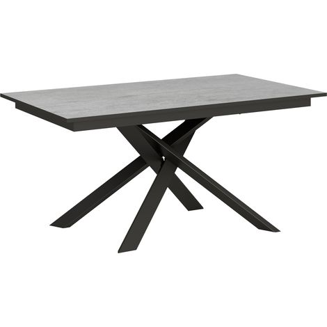 Tavolo "Varese" allungabile in legno per sala da pranzo -90 x 160 + 60 cm / Cemento (1/5)