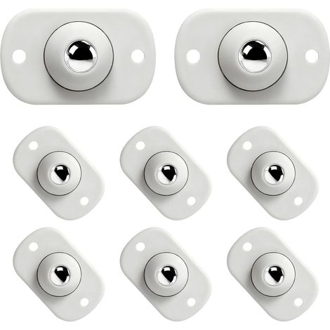 8-Piece Mini Self-Adhesive Casters – 360° Swivel Casters for Small Appliances  Load Capacity Up to 18kg  White for Furniture & Home (1/5)