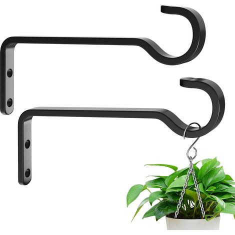 Lot de 2 crochets muraux de 15,2 cm pour suspension de fleurs, support pour plantes suspendues, supports pour plantes en plein air, crochets muraux pour plantes, crochets de lanternes (1/5)
