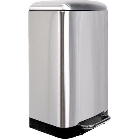 Perel Poubelle à pédale métallique avec seau amovible, base solide antidérapante et pédale renforcée, idéale pour la maison et le bureau, capacité de 30 litres, rectangulaire 61,5 x 32,5 x 34,5 cm,