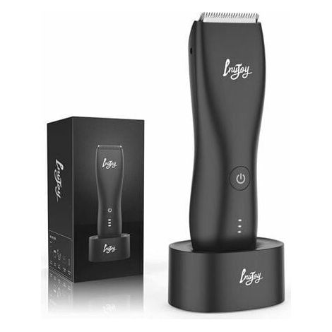 Pubic Hair Trimmer for Men, Electric Body Hair Trimmer for Men, Groin and Body with Ball Charging Station, Waterproof Ultimate Male Hygiene Razor