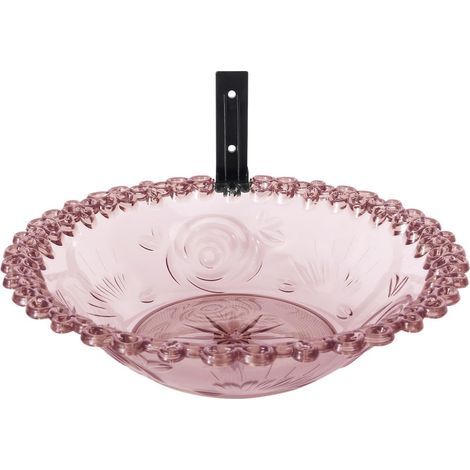 Wandmontierter Vogelfutter- und Wasserspender, robust und einfach zu montieren. Multifunktionale Schale für Balkon und Garten, lila. (1/4)