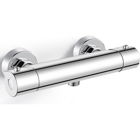 Mitigeur Thermostatique pour Douche, Robinet de Douche Thermostatique Murale avec Serrure de Sécurité 38 ℃ Mitigeur Douche en Laiton, Anti-brûlure, Chromé (1/5)