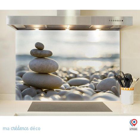 Fond de hotte : Galets sous le soleil - Verre trempé - 90 cm - 60 cm (1/5)
