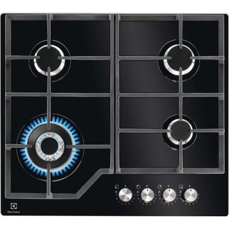Gaskochfeld 59 cm 4 brenner schwarz - Electrolux - KGG64362K