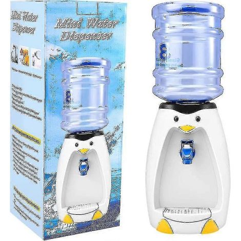 Miniatur-Pinguin-Trinkbrunnen (2,5 l) mit integriertem Eimer, ideal für 8 Gläser Wasser. Perfekt für Studenten, Studentenwohnheime, Zuhause und Büro. Ein ideales Geschenk. (1/2)