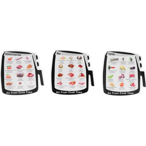 Guide Cuisson Autocuiseur - Viandes Legumes Fruits Mer Surgelés - Aimant Souple Papier Synthetique - 3 Pieces (1/5)