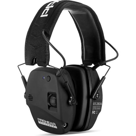 PROHEAR 030 Bluetooth Casque de Tir Anti Bruit Coussinets d'oreille Remplaçable, SNR 27dB, NRR 22dB, Réducteur électronique de Bruit