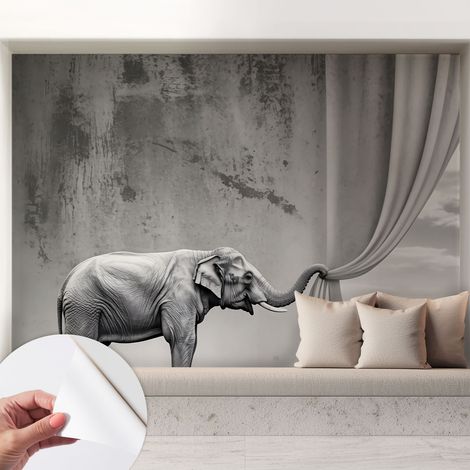 Tapete Selbstklebend - Fototapete mit Motiv - Wandtapete modern - Wanddeko Surrealistischer Elefant 208x146 cm (1/5)