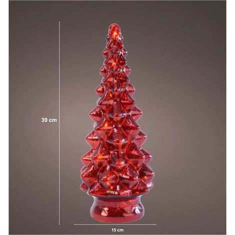 Lumineo Albero micro LED BO altezza 39 cm x diametro 15 cm rosso/bianco luci natalizie (1/2)