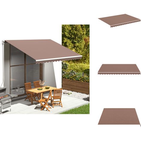 Tissu de remplacement pour auvent Marron 4x3 m - Tissus D'ombrage - Auvent De Jardin - Toile D'auvent - Parasol De Jardin - Protection Solaire (1/5)