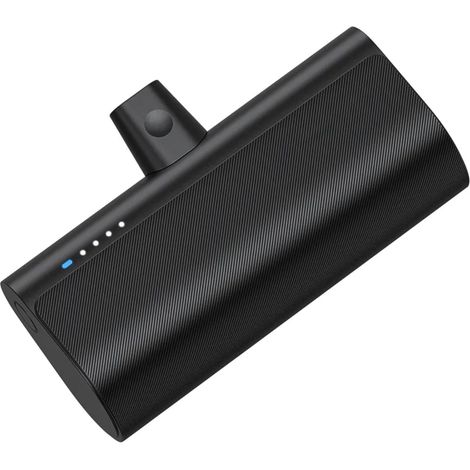 Powerbank 5000 mAh mit integriertem iPhone-Anschluss 2.1A in Schwarz (1/5)
