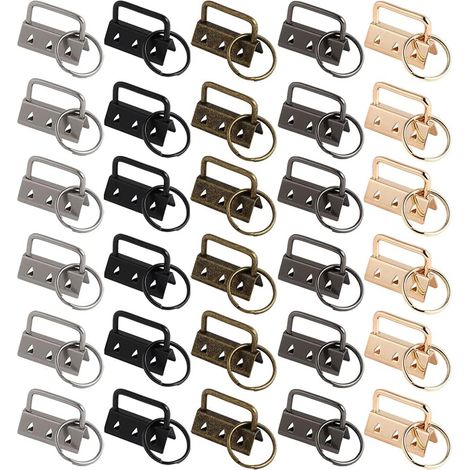 30 Schlüsselanhänger pro Packung, 32 mm Gurtbandschlaufen, geeignet für Schlüsselbänder, Reißverschlüsse, Umhängetaschen, DIY-Lanyards (5 Farben)