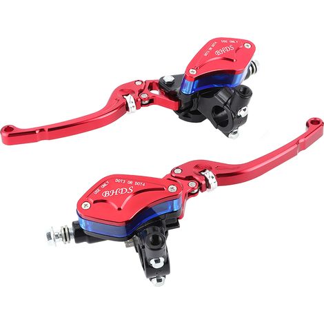 Ensemble de leviers d'embrayage et de frein hydraulique 7/8 pouces avec maître-cylindre et réservoir pour moto, kit de remplacement complet, compatible motocyclette. (1/5)