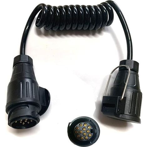 Rallonge câble attelage 13 broches, 2 m, connecteur remorque européen plug-and-play pour voiture, caravane, bateau, porte-vélos (1/5)