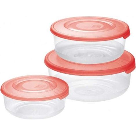 Set 3 Pezzi Contenitore Frigobox Alimenti Tondi