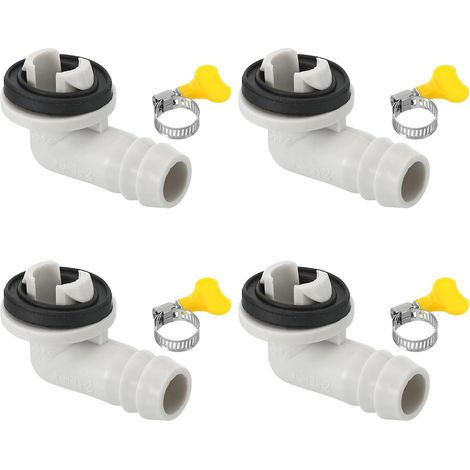 15mm Air Conditioner Drain Hose Connector, 4 Pcs Universal Drain Connector with Clamping Ring for Mini-Slotted Window AC Unit Valve (1/5)