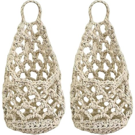 Boho macramé plante HangerBasket pour Succulents coton Rope tissé panier suspendu avec Net Pouch maison Decoration (1/5)