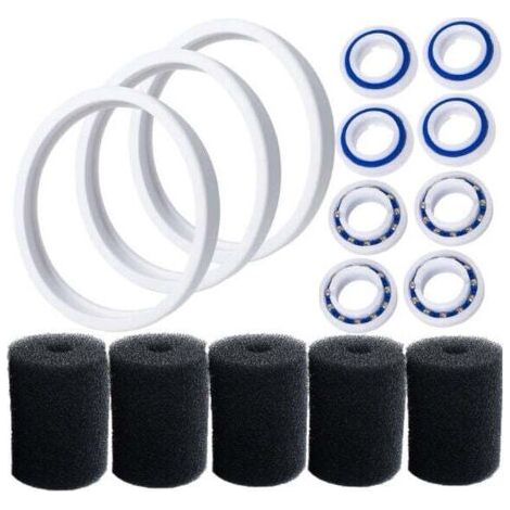 C10 Pneumatiques adaptables de rechange Compatible avec Polaris 180 280 360 380 Robot nettoyeur piscine avec C60 roulements à billes de roue et 9-100-3105 Épurateur de tuyau de balayage (1/3)