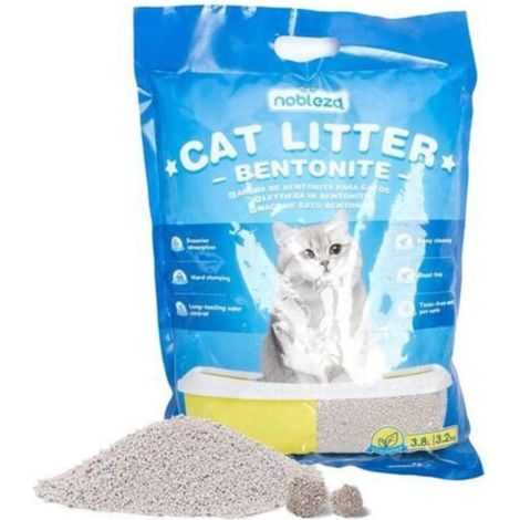 Litière pour chat bentonite originale 3.2kg Litière fine pour chats Litière pour chat