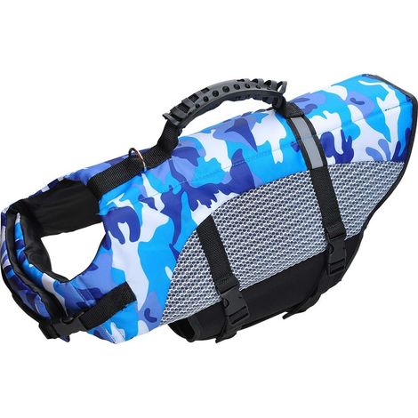 Camouflage style animal flottant gilet de sauvetage avec poignées gilet de sauvetage pour chien (l) (1/5)