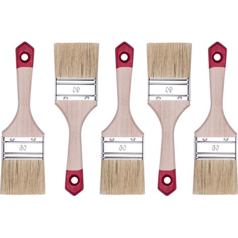 HARDY WORKING TOOLS Pennellesse Set 5-sezioni, 5 pezzi – 60 mm Larghezza, Pennello Set con manico in legno, Pennello di verniciatura Serie 40, 5PCS, Pennellessa kit A0202-400525 (1/4)