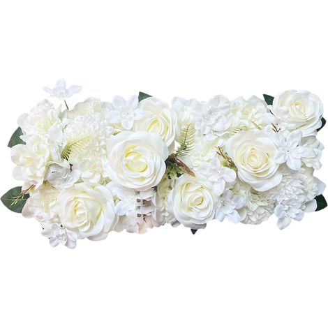 Reihe künstlicher Blumen für Tischdekoration bei Hochzeiten, 50 cm lang x 25 cm breit, weiß. (1/2)