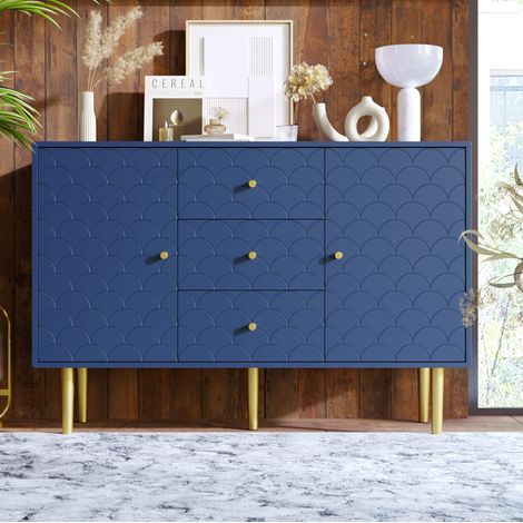 mobile contenitore 120 cm 3 cassetti elegante blu marino OKMYHOME (1/5)