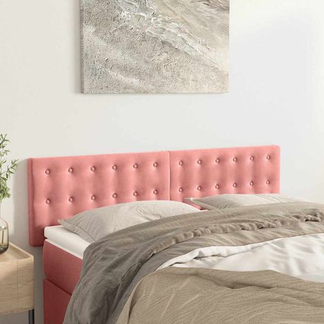 vidaXL Têtes de lit Rose 144 x 5 x 78/88 cm Velours (1/5)