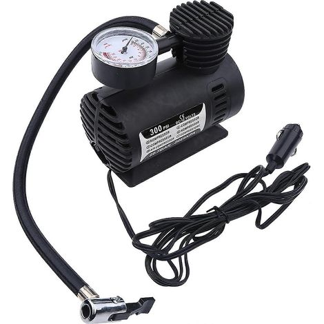 Mini compresseur d'air portable, gonfleur de pneus électrique 12 V, manomètre 300 PSI, pour voiture, vélo, moto et plus encore. (1/5)