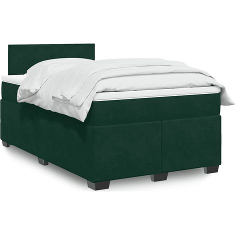 Boxspringbett mit Matratze Dunkelgrün 120x200 cm Samt (1/5)