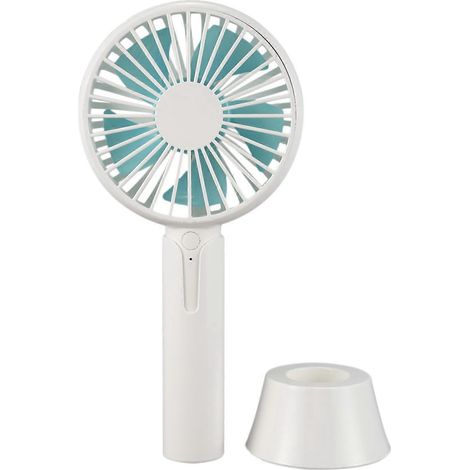 Mini ventilateur de bureau rechargeable USB avec veilleusedouble usagepour la maisonles chambres d'étudiantsla chambre de chevetblanc (1/5)
