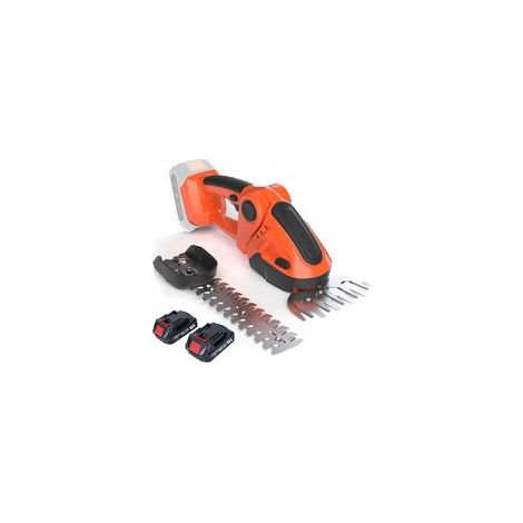 Trimmer De La Haie sans Fil 2-en-1 avec Cisaillement d'herbe, Batterie 24v 1500mah, Pales en Acier Inoxydable De 22 Cm Et 13 Cm, 13000 TR/Min, Tête Réglable à 90 °, pour Pelouse, Arbustes Garniture (1/5)