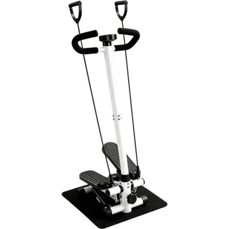 Stepper de fitness, capacidad de carga de 150 kg, altura ajustable, pantalla LCD, incluye bandas de resistencia, diseño ergonómico. (1/5)
