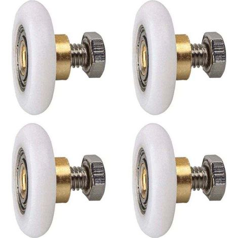 Rouleaux de porte de douche 20 mm – Lot de 4 roulettes coulissantes silencieuses et robustes pour portes vitrées
