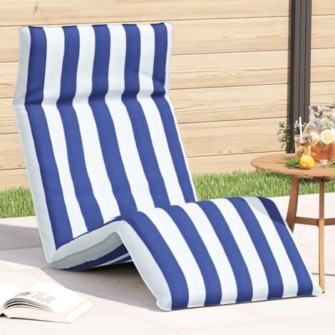 Sonnenliege Klappbar Blau und Weiß 175x54x8,5 cm Oxford-Gewebe