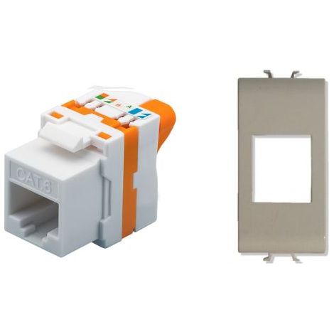 TechLy presa di rete RJ45 UTP Cat.6 tooless + Gewiss Chorus bianca