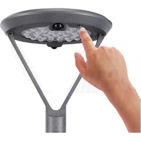 Alpha elettronica lampione led a carica solare - 20w base a v serie modus jo638/ow1