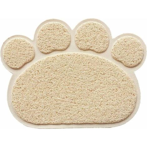 BEBUSINGOTO Tapis litiere Chat 30 X 40cm Tapis de Toilette Chat Imperméable Antidérapant, Tapis de Litière pour Chat Facile à Nettoyer Pets Tapis de litière Couleur:Beige (1/5)