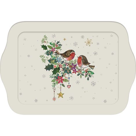 Mini plateau rectangulaire OISEAUX thème Noël