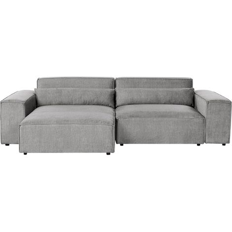 Modular Corner Sofa 2 Seater HELLNAR Fabric Grey Right Hand (1/5)