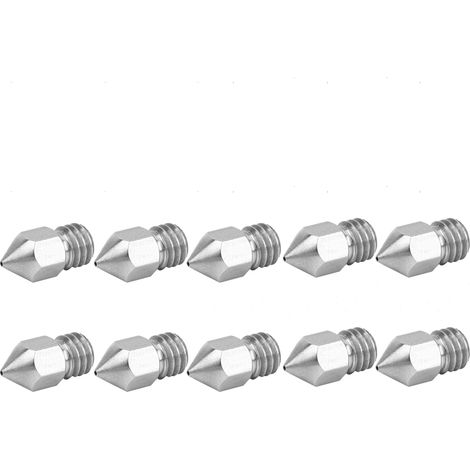 Kit de 10 buses pour imprimante 3D, argentées et résistantes, pour extrudeuse MK8, en acier inoxydable, 0,2 mm.